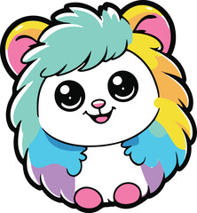 Fototapeta premium Cute mascot sticker illustration with bold outlines, vibrant colors, smooth cartoon shapes, playful modern vector design isolated on white background 3