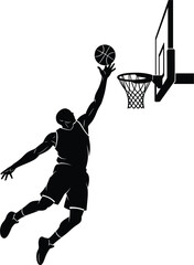 Vector Illustration of a Basketball Player Dunking for Sports, Basketball, and Active Lifestyle Design Projects © MstJuli