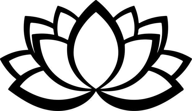 Black lotus flower icon vector