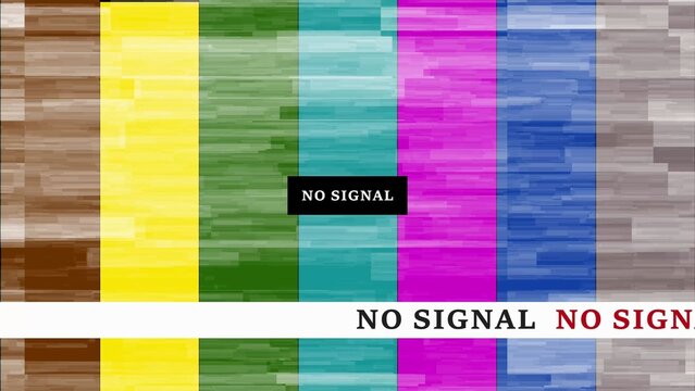 Abstract digital background with blurred horizontal stripes in bright colors and no signal text abstract background