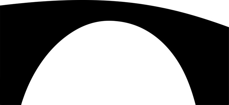 Vector black semicircle shape icon