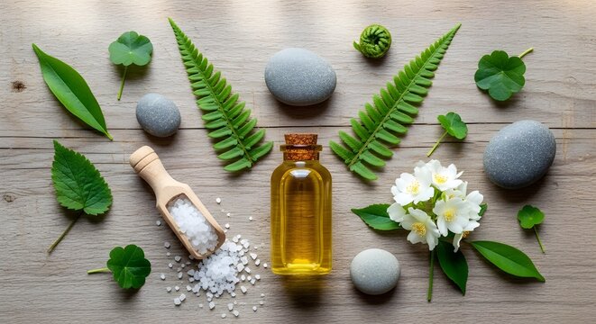 Ambiente de spa con aceite esencial de jazm&iacute;n y flores.
 Estafa de bienestar