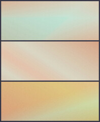 Gentle pastel gradients in three panels blend mint, cream, and peach shades, creating a dreamy, light background ideal for invitations, lifestyle branding, and social media.
