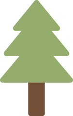 Fototapeta premium Simple Tree Icons Set, Flat Forest and Seasonal Trees Collection