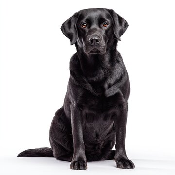 A joyful black Newfoundlander dog sitting proudly with a bright expression, showcasing its friendly and loving nature.