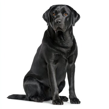 A joyful black Newfoundlander dog sitting proudly with a bright expression, showcasing its friendly and loving nature.