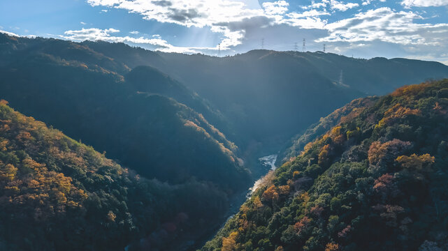 NOV 28 2025 Scenic Hozu River in Kyoto Japan Arashiyama