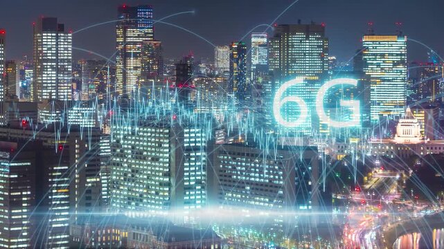 6Gがつなぐ未来都市の夜景
