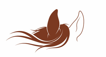 Stylized horse head with flowing brown mane and ear © Ika