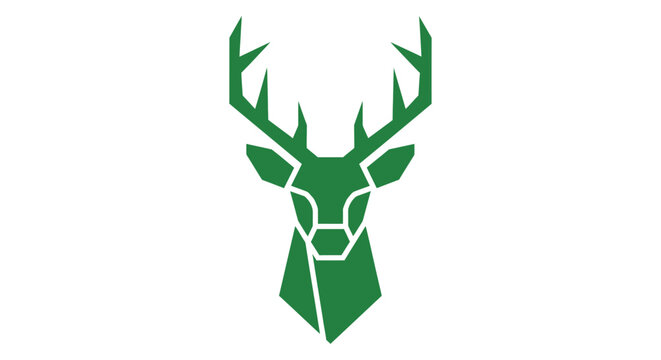 Green Deer Head Logo Design.