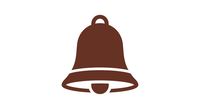 Brown Metal Bell With Handle.
