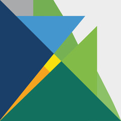 Obraz premium Abstract Geometric Composition with Overlapping Triangles in Varied Colors.