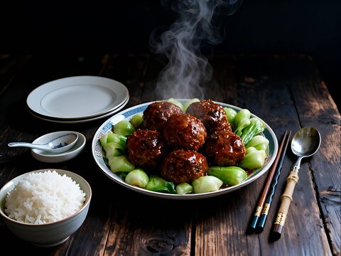 Chinese Cuisine Series : Delicious Shizitou (Lion's Head Meatball) 002