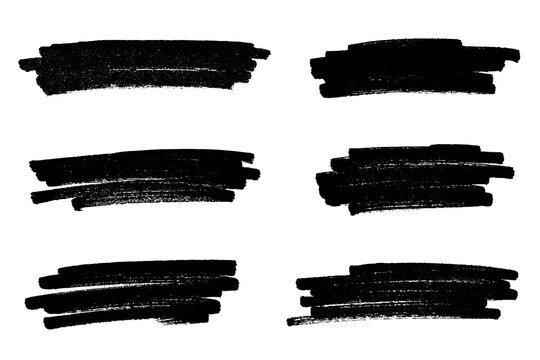 Set of brush paint stroke texture swatch Hand painted background Ink scribble dab clipart Paint smudge for tags and stamps design, beauty fashion poster