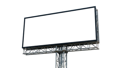 Obraz premium Blank white billboard on white background - outdoor advertising space with copy space