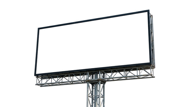 Blank white billboard on white background - outdoor advertising space with copy space