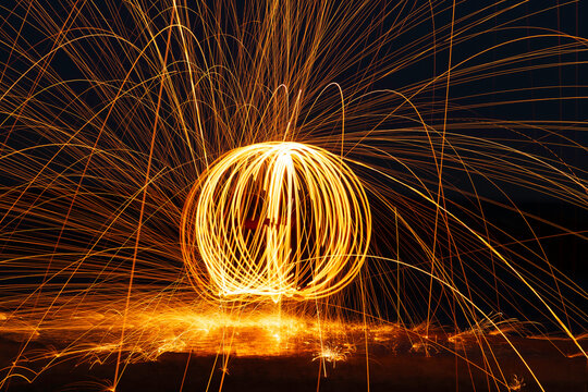 Spinning steel wool