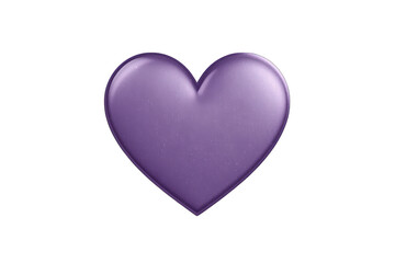 Fototapeta premium Purple heart symbol floating, representing love and romance, isolated with a transparent background