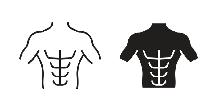 Abs icon line style collection. Simple black solid icons