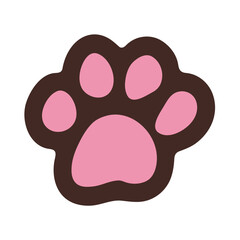 Obraz premium Hand drawn cute cat's paw Cat, dog, animal, pet, puppy, bear, wolf, tiger paw clipart in doodle style Single element for print, web, design, decor, greeting cards, children's prints