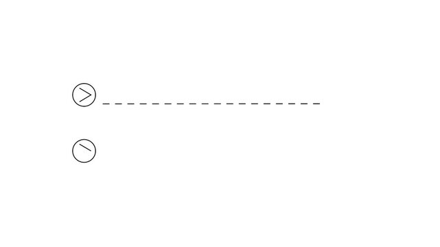 minimal arrow indicator with dual dotted lines motion ui animation.