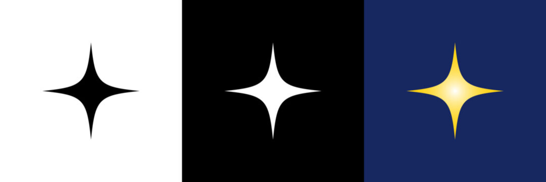 尖ったキラキラ・輝くスパークルアイコンセット（ベクター）