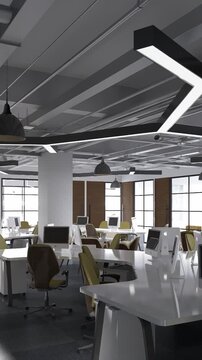 3D render vertical animation modern-style office