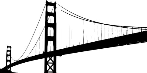 Fototapeta premium Golden Gate Bridge silhouette vector illustration