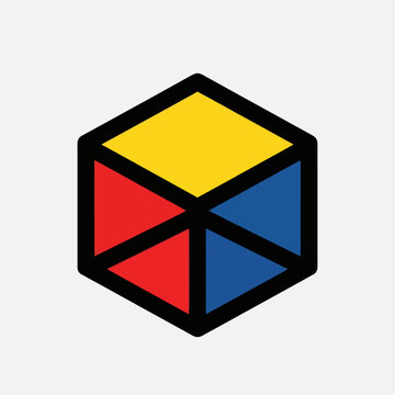 Rubiks Cube Icon Simple Design Element.