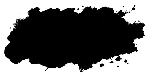 Abstract ink blot, a captivating blend of fluidity and form, a dark black stain on the canvas. A symbol of transformation, the stain on white ground presents a striking contrast. © PS  GALLERY 