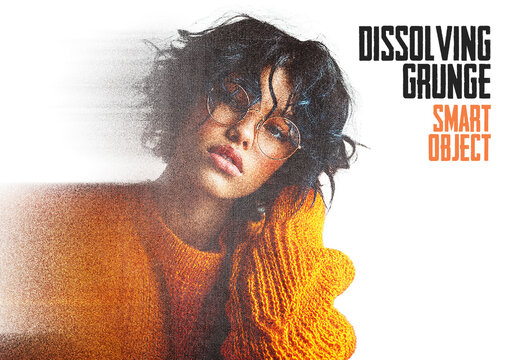 Dissolving Grunge Effect Mockup