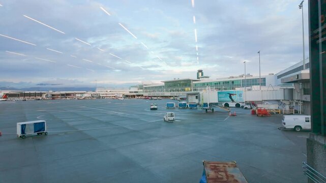 Vancouver International Airport YVR apron terminal and ground equipment