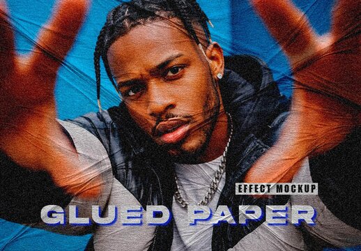 Glued Paper Effect Mockup