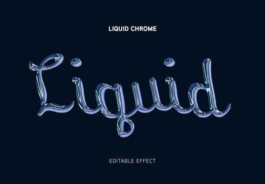 Liquid Chrome Script Text Effect