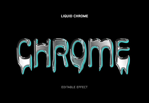 Liquid Chrome Melting Text Effect