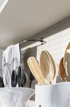 3D render vertical animation modern kitchen