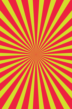 Sunburst pattern vector, red and yellow rays isolated PNG with Transparent Background