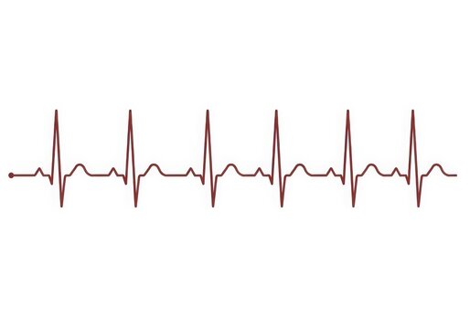 A detailed illustration of a heart rate monitor displaying a regular heartbeat pattern isolated on white background