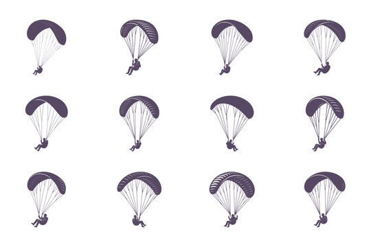 parachutes in sky, skydiving, adventure sports