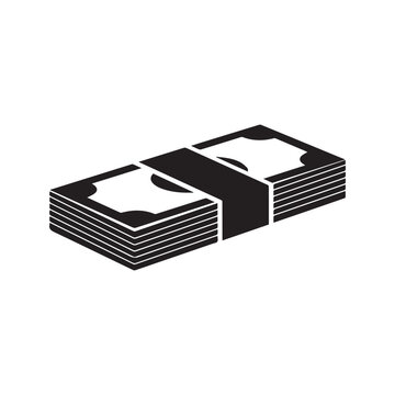 A stack of money bills bound together with a black band