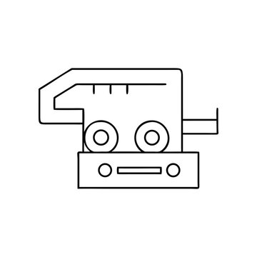 A minimalist illustration of a tape measure on transparent background