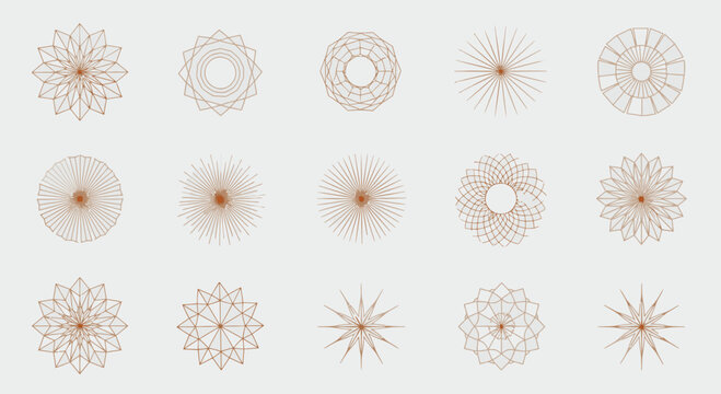Collection of Intricate Geometric Mandala Designs and Patterns.
