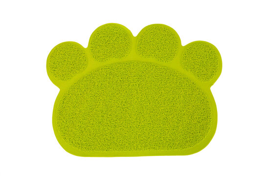 Green Animal Paw Print Ribbed Doormat