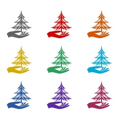 Obraz premium Save the forest icon isolated on white background. Set icons colorful