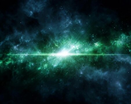 Vivid cosmic explosion in deep space.