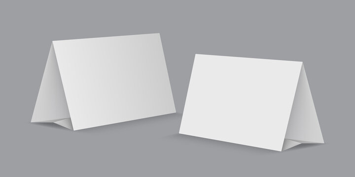 Table tent A5 mockup for showcasing products. Promotional setup for showcasing product or designs.	