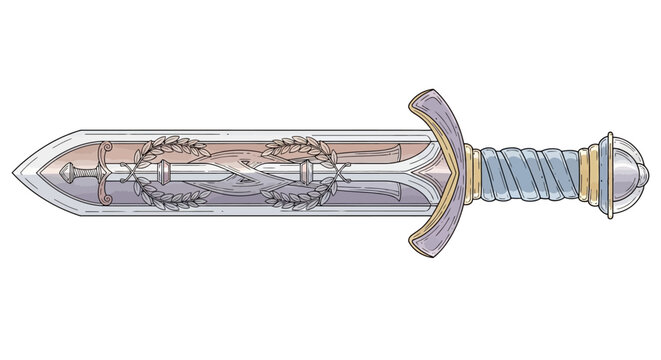 Excalibur sword with decorative handle.