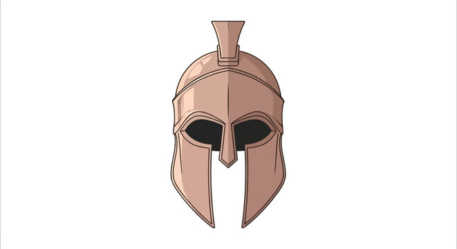 Ancient Greek Spartan Warrior Helmet Front.