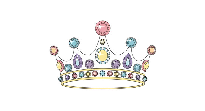 Colorful tiara with precious stones.
