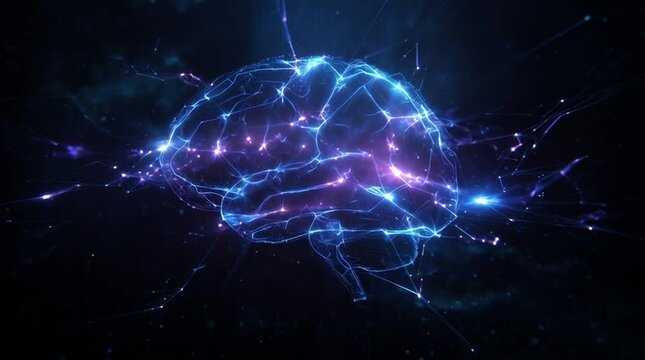 Abstract representation of a glowing brain.